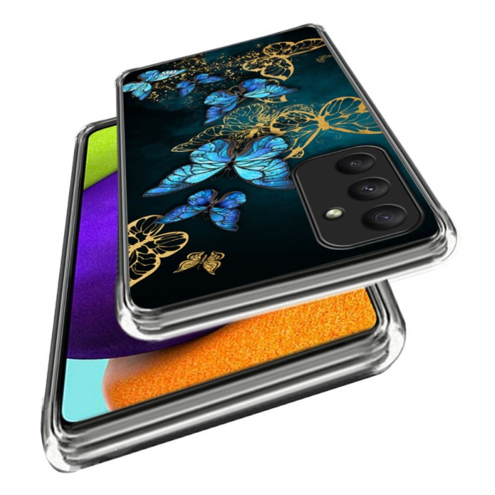 Kryt Samsung Galaxy A55 5g Shluk Modrých Motýlů