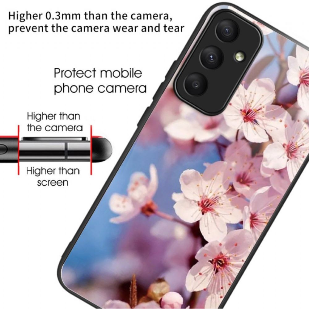 Kryt Samsung Galaxy A55 5g Tvrzené Sklo Broskvové Květy