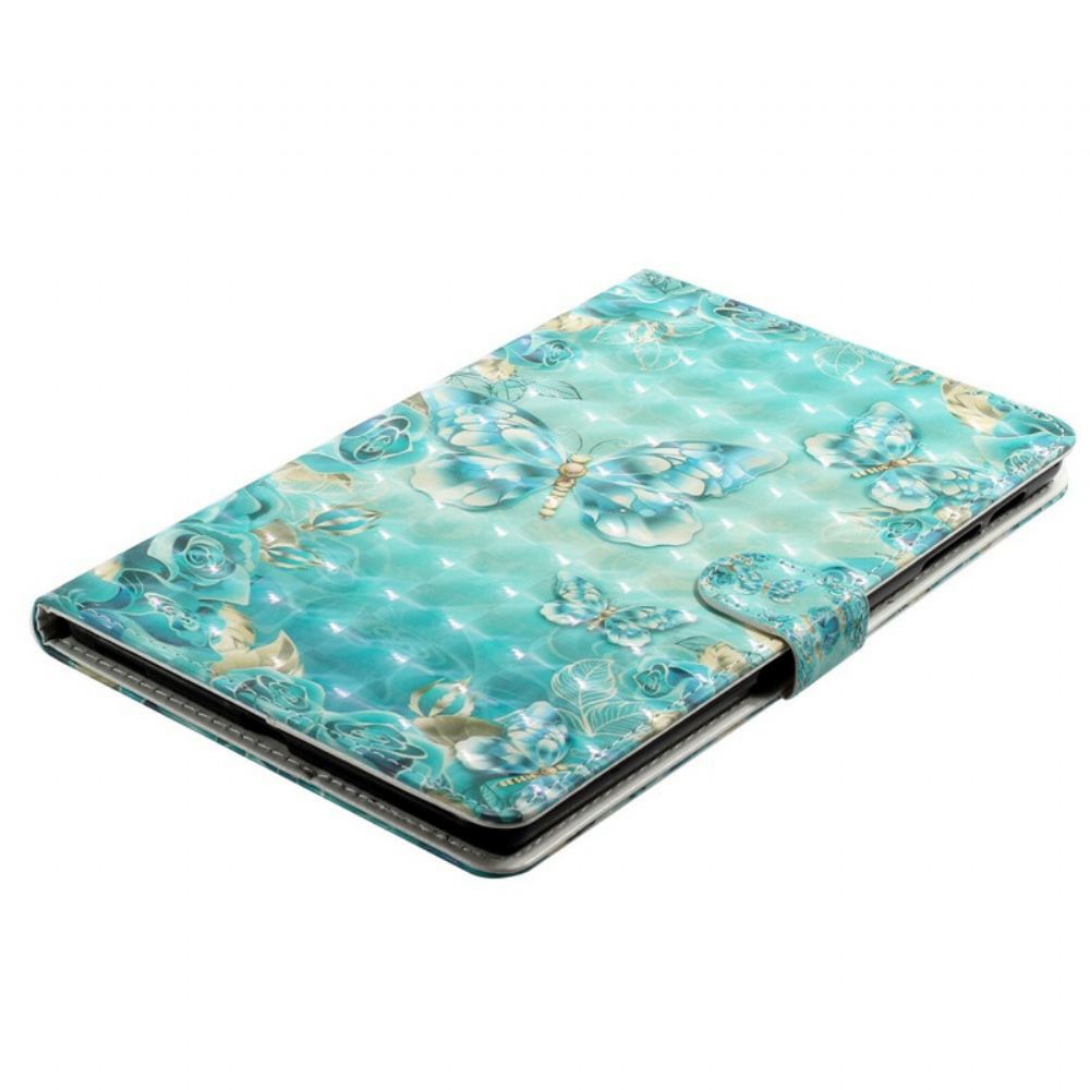 Flipové Pouzdro Na Samsung Galaxy Tab A 10.1 (2019) Bodová Světla Motýlů