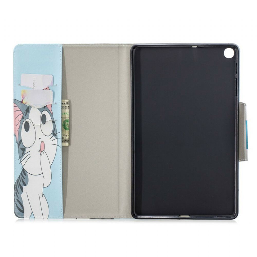 Flipové Pouzdro Na Samsung Galaxy Tab A 10.1 (2019) Design Spony Pro Kočky