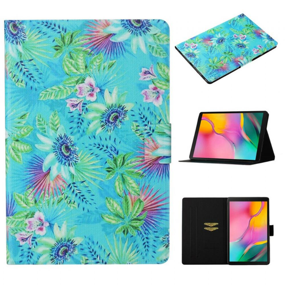 Flipové Pouzdro Na Samsung Galaxy Tab A 10.1 (2019) Květiny A Listy