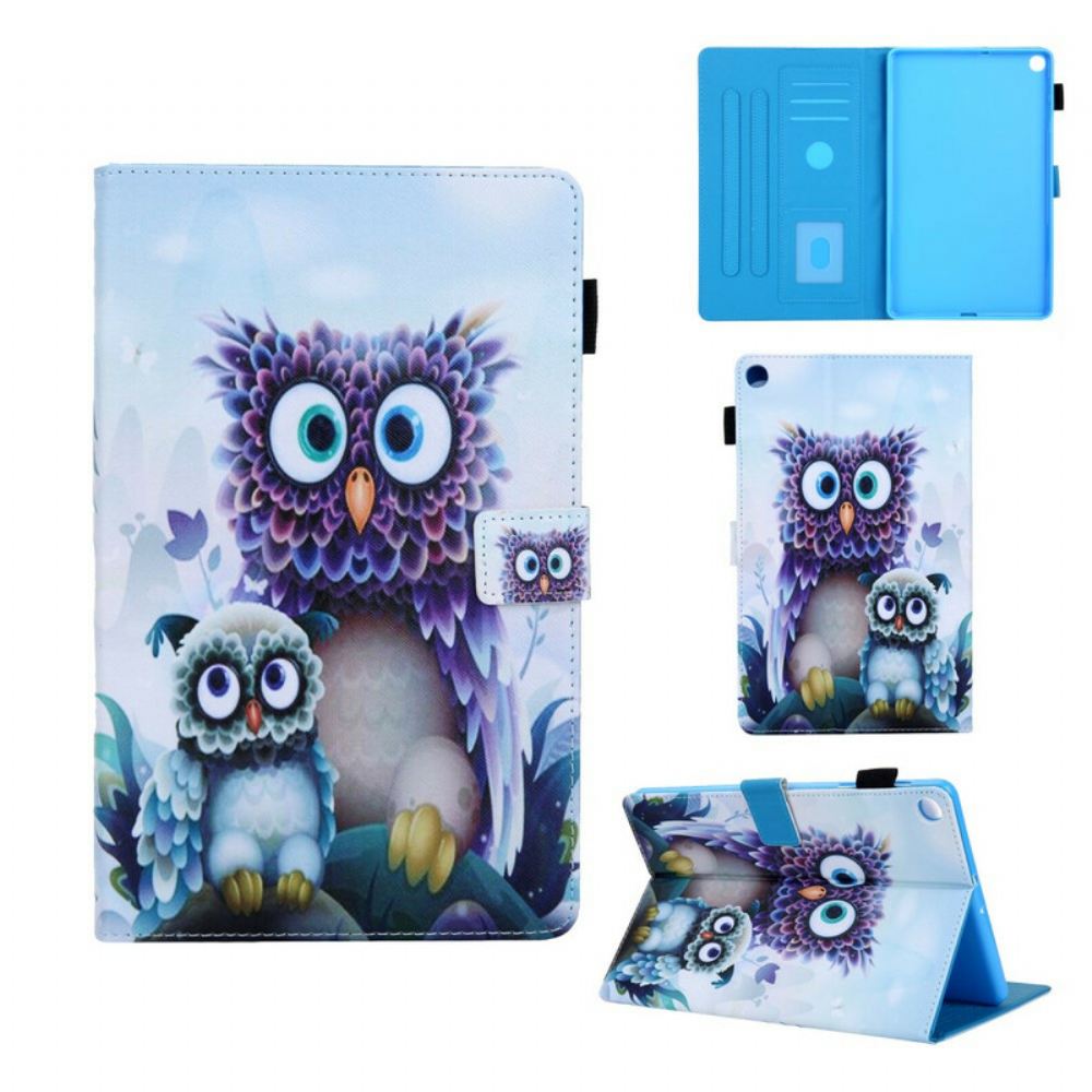 Flipové Pouzdro Na Samsung Galaxy Tab A 10.1 (2019) Zmatené Sovy