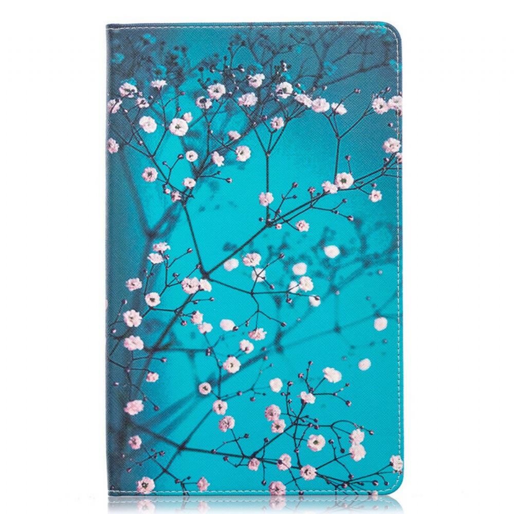 Kožené Pouzdro Folio Na Samsung Galaxy Tab A 10.1 (2019) Kvetoucí Strom