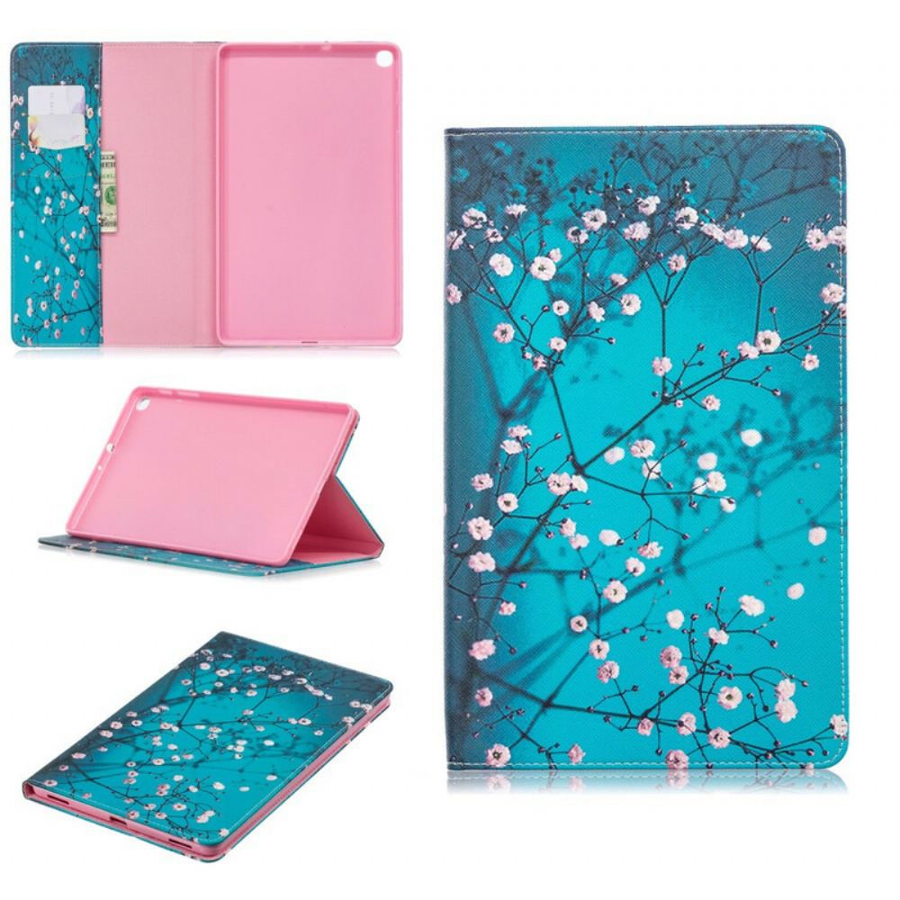 Kožené Pouzdro Folio Na Samsung Galaxy Tab A 10.1 (2019) Kvetoucí Strom