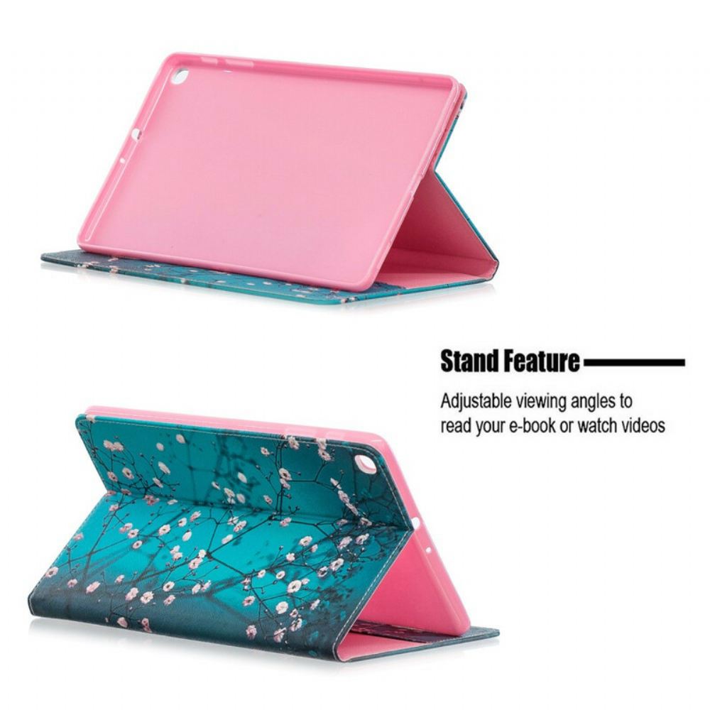 Kožené Pouzdro Folio Na Samsung Galaxy Tab A 10.1 (2019) Kvetoucí Strom