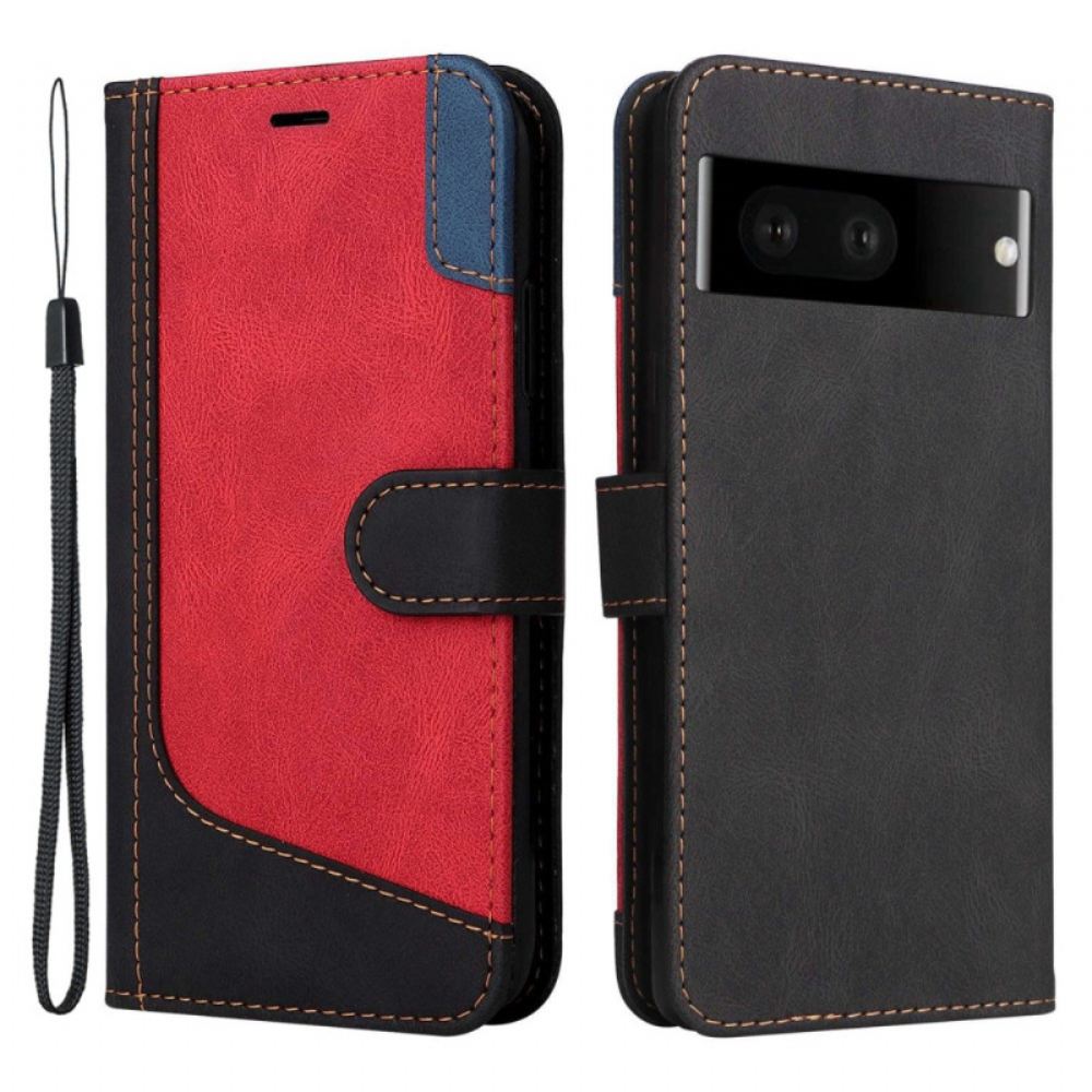 Flipové Pouzdro Na Google Pixel 7 Na Lana Tricolor Strappy