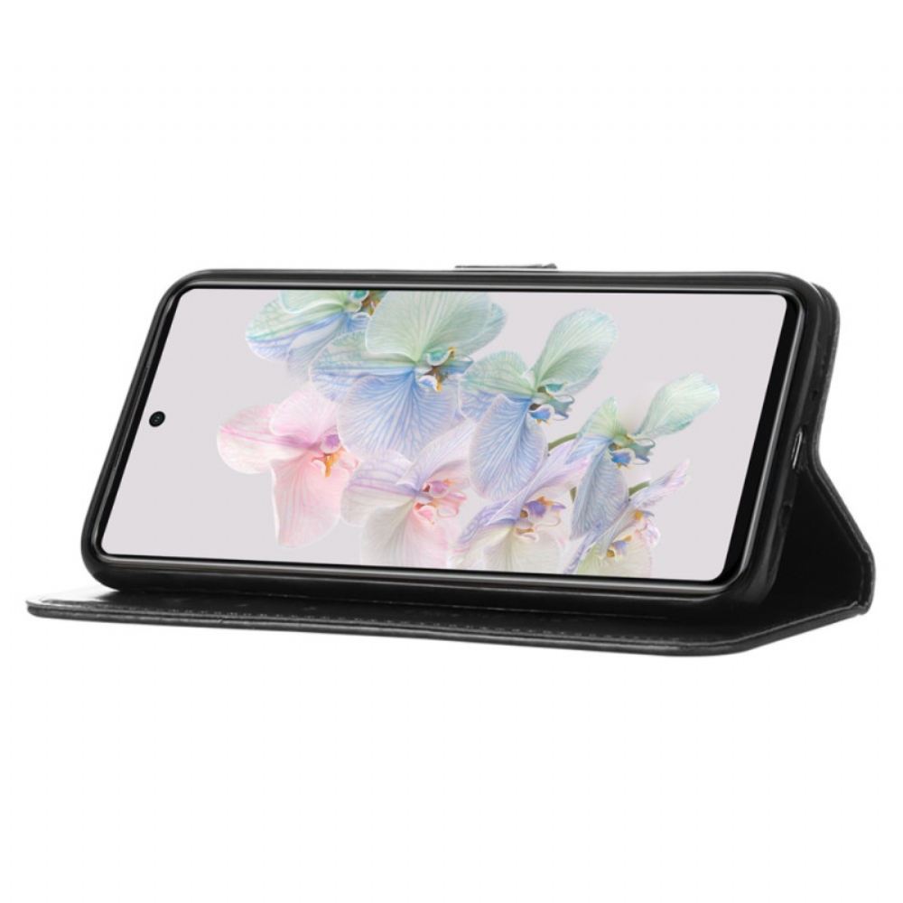 Flipové Pouzdro Na Google Pixel 7 Motýlí Design Se Šňůrkou