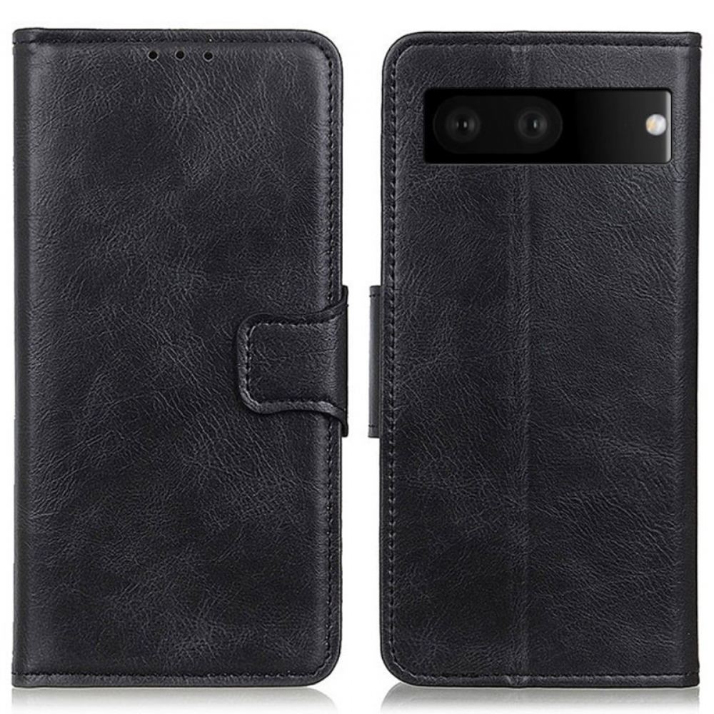 Flipové Pouzdro Na Google Pixel 7 Oboustranná Spona V Koženém Stylu