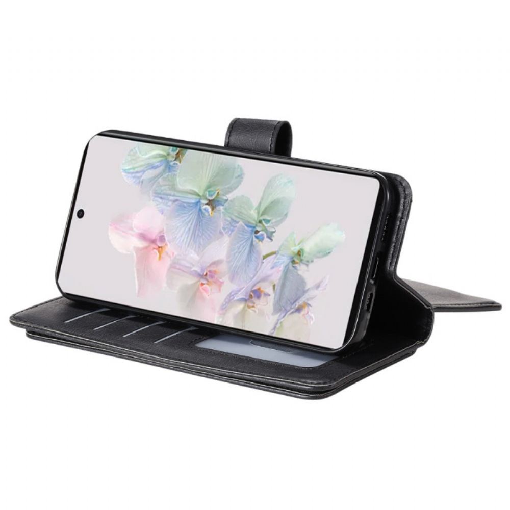 Kožené Pouzdro Na Google Pixel 7 Multifunkční Držák Na 10 Karet