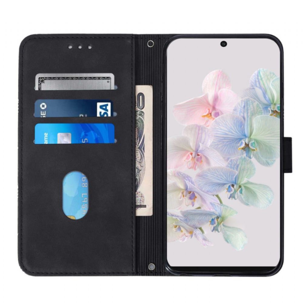 Kožené Pouzdro Na Google Pixel 7 Trojúhelníky S Ramenním Popruhem