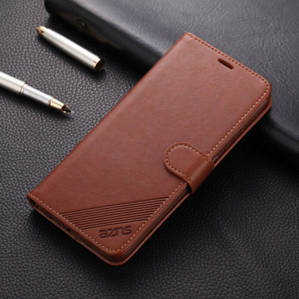 Kožené Pouzdro Na Oppo A9 2020 / A5 2020 Kožený Efekt Azns
