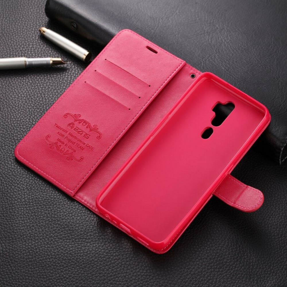 Kožené Pouzdro Na Oppo A9 2020 / A5 2020 Kožený Efekt Azns