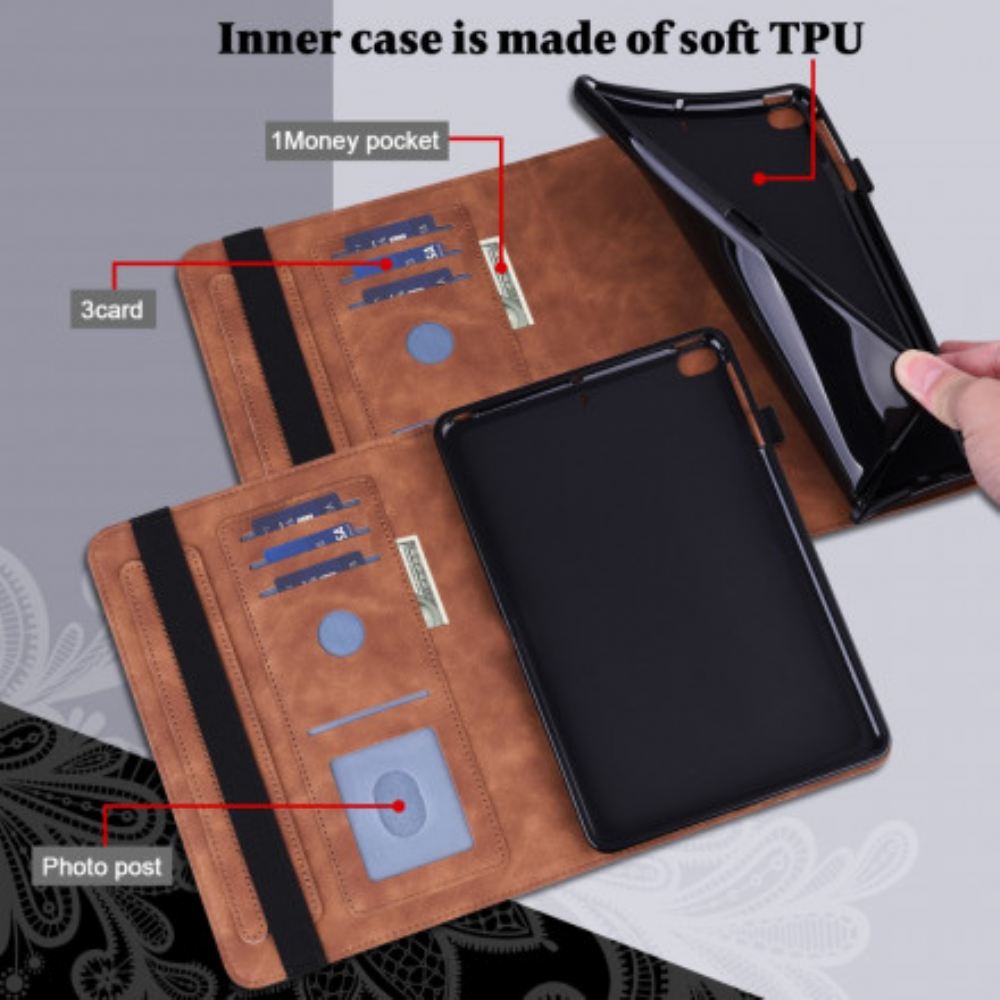 Kožené Pouzdro Folio Na Xiaomi Pad 5 Květinový Vzor
