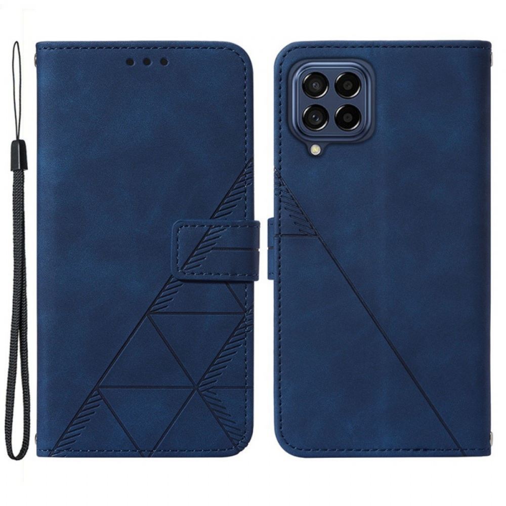 Kožené Pouzdro Na Samsung Galaxy M33 5G Na Lana Strappy Trojúhelníky