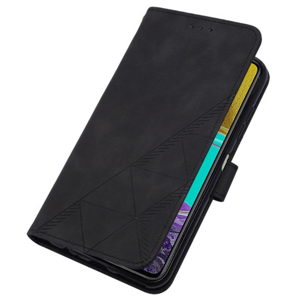 Kožené Pouzdro Na Samsung Galaxy M33 5G Na Lana Strappy Trojúhelníky