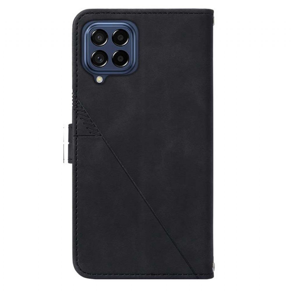Kožené Pouzdro Na Samsung Galaxy M33 5G Na Lana Strappy Trojúhelníky