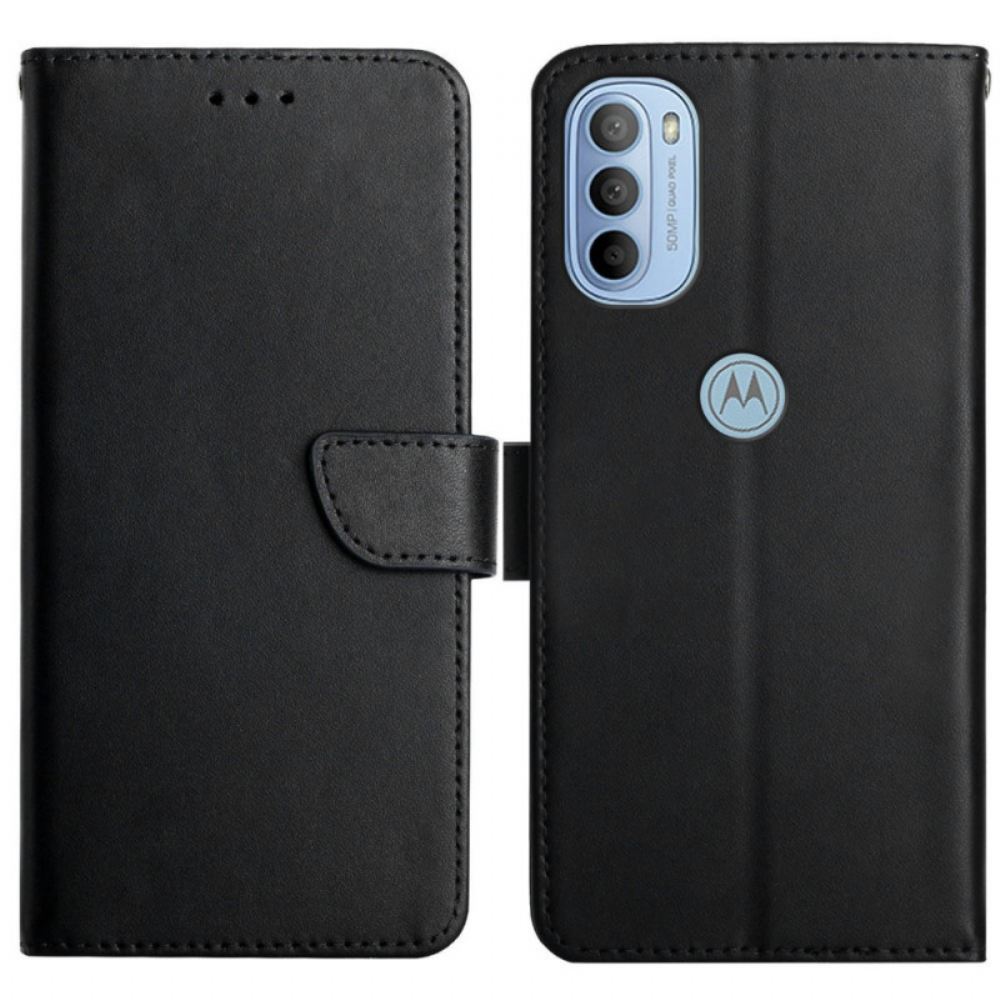 Flipové Pouzdro Na Moto G31 / Moto G41 Pravá Kůže Nappa