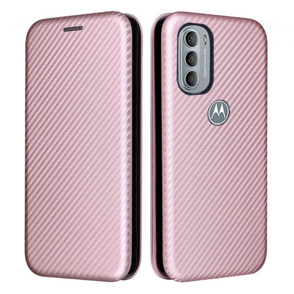 Kryty Na Mobil Na Moto G31 / Moto G41 Flipové Pouzdro Silikonový Uhlík