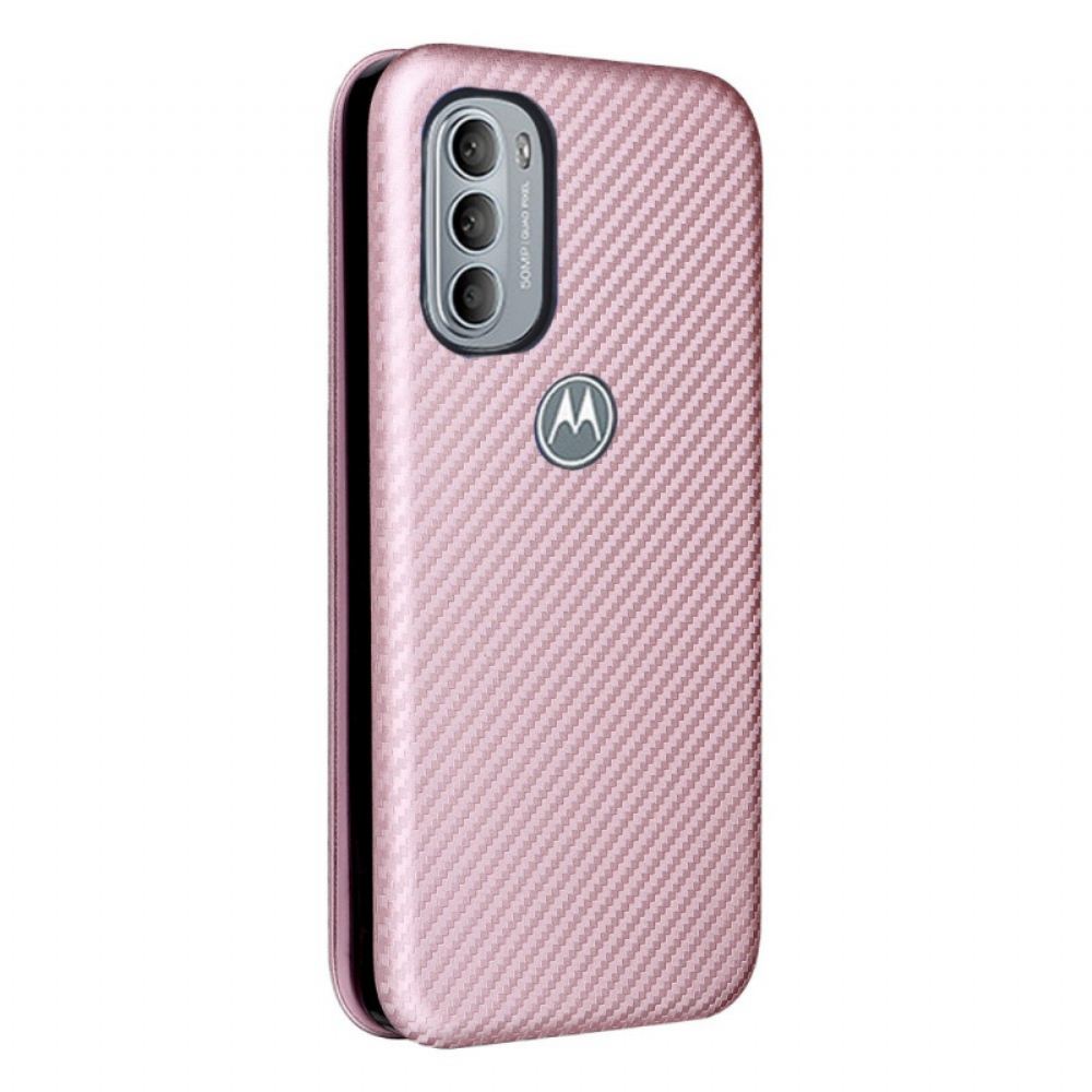 Kryty Na Mobil Na Moto G31 / Moto G41 Flipové Pouzdro Silikonový Uhlík