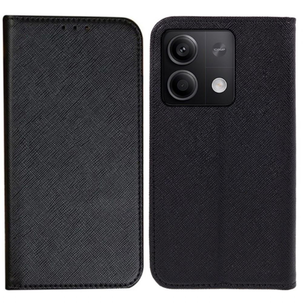 Kožené Pouzdro Folio Xiaomi Redmi Note 13 5g Křížová Textura