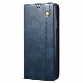 Kožené Pouzdro Folio Xiaomi Redmi Note 13 5g Voskovaná Imitace Kůže