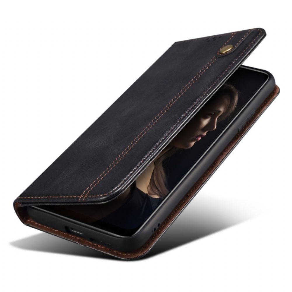 Kožené Pouzdro Folio Xiaomi Redmi Note 13 5g Voskovaná Imitace Kůže