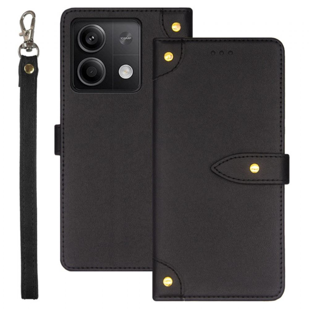 Kožený Kryt Na Xiaomi Redmi Note 13 5g Ozdobné Nýty Idewei