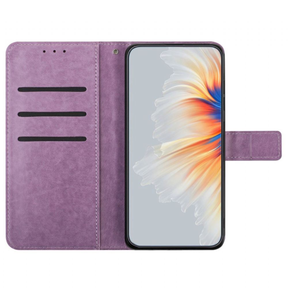 Kožený Kryt Na Xiaomi Redmi Note 13 5g Tisk Mandaly Pomocí Šňůrky
