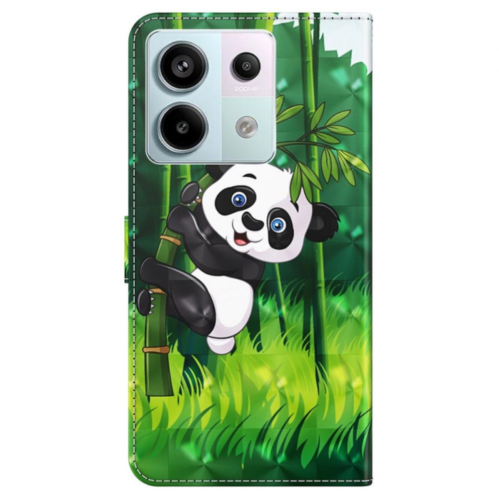 Kožený Kryt Xiaomi Redmi Note 13 5g Bambusová Panda S Popruhem