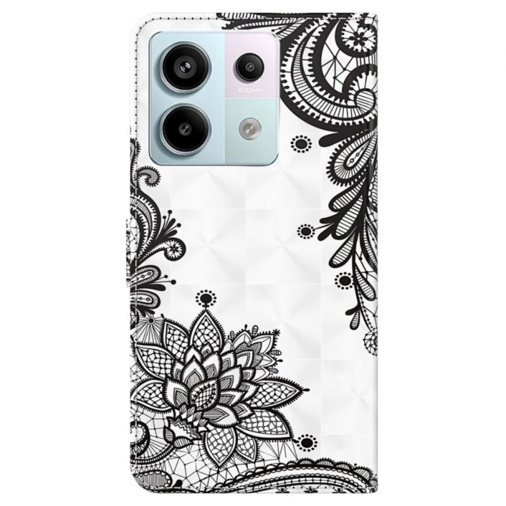 Kožený Kryt Xiaomi Redmi Note 13 5g Krajkový Pásek