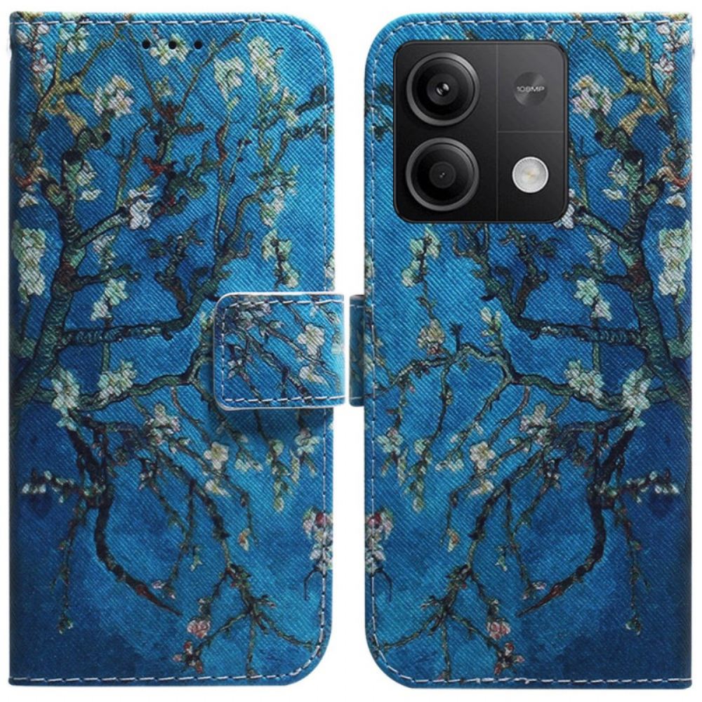 Kožený Kryt Xiaomi Redmi Note 13 5g Květy Meruněk