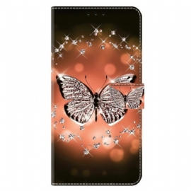 Kožený Kryt Xiaomi Redmi Note 13 5g Křišťálový Motýl