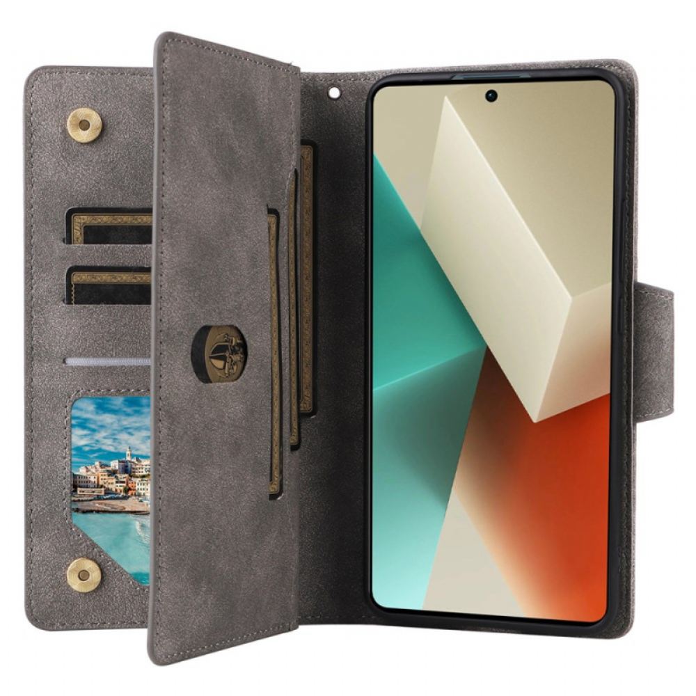 Kožený Kryt Xiaomi Redmi Note 13 5g Multifunkční