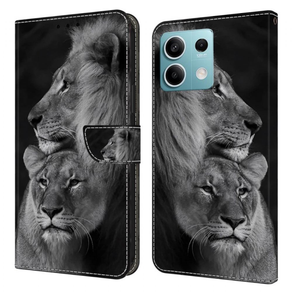 Kožený Kryt Xiaomi Redmi Note 13 5g Pár Lvů