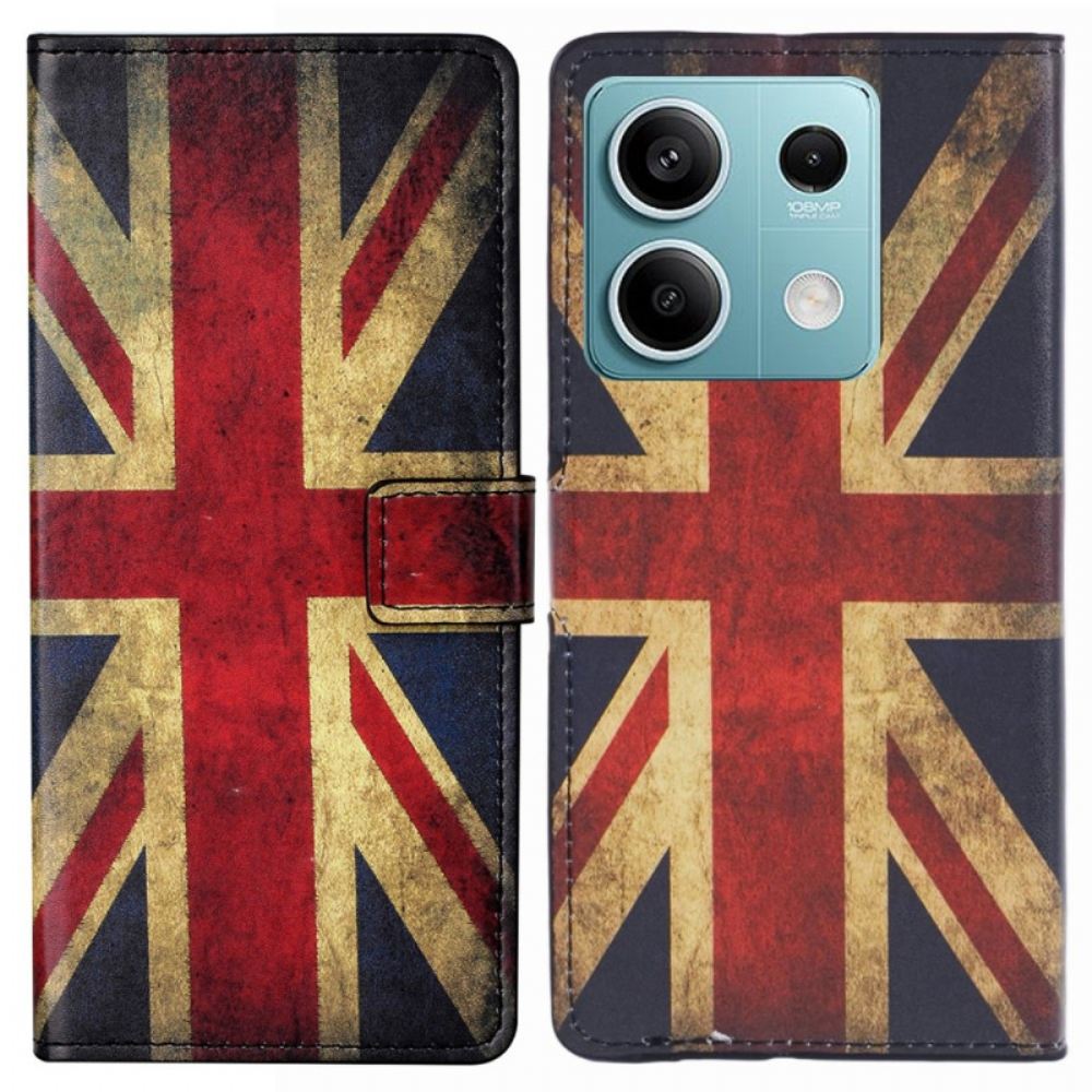 Kožený Kryt Xiaomi Redmi Note 13 5g Vintage Anglická Vlajka