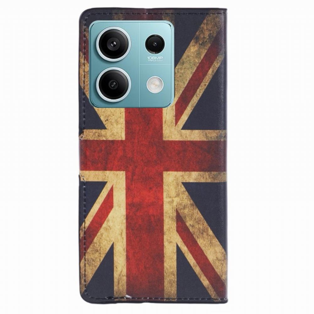 Kožený Kryt Xiaomi Redmi Note 13 5g Vintage Anglická Vlajka