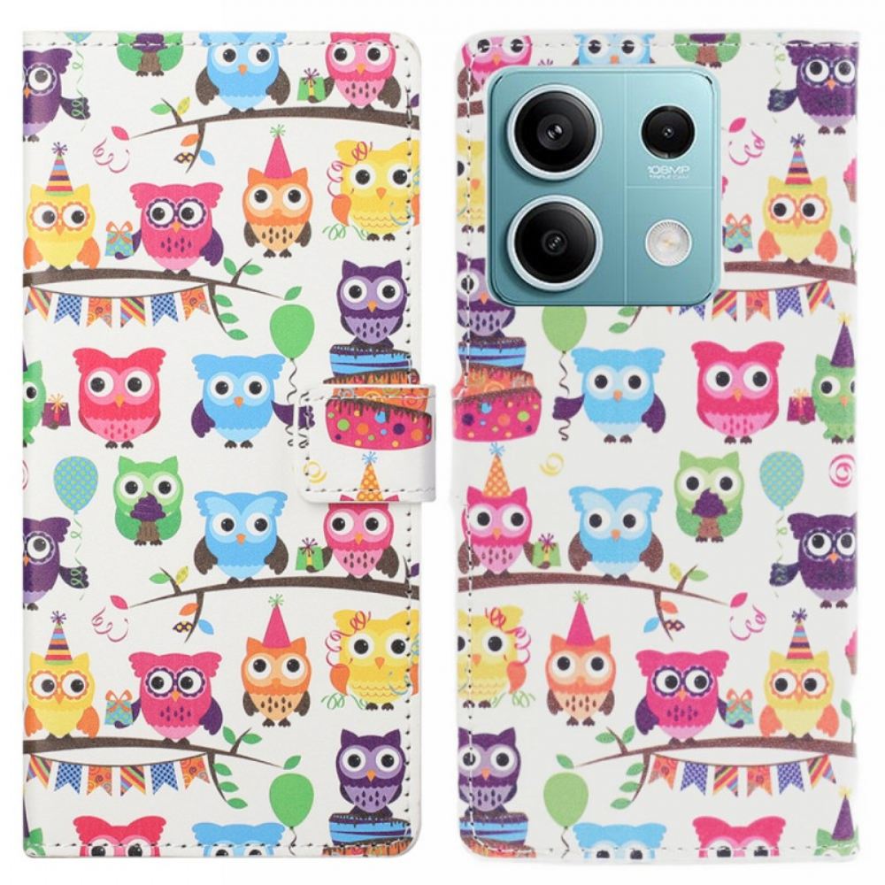 Kožený Kryt Xiaomi Redmi Note 13 5g Vzor Sovy