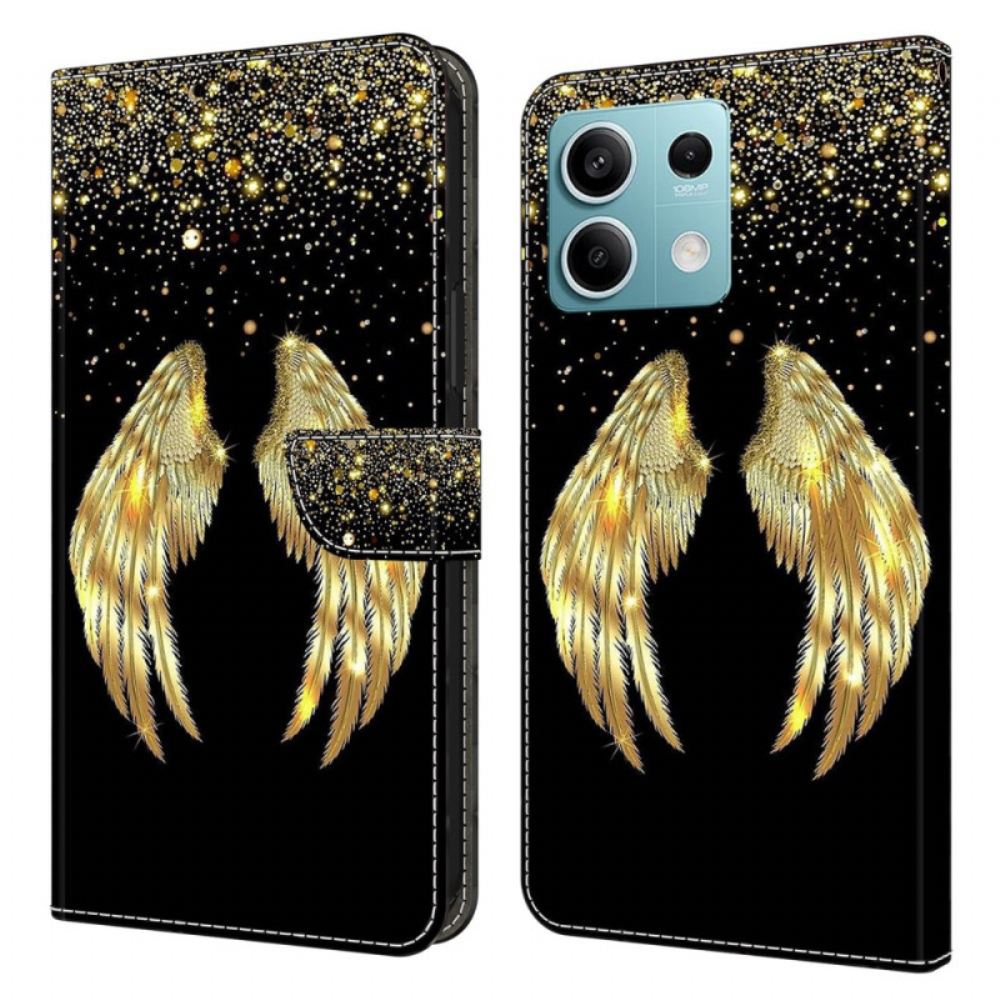 Kožený Kryt Xiaomi Redmi Note 13 5g Zlatá Křídla