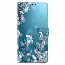 Kožený Kryt Xiaomi Redmi Note 13 5g Švestkové Květy