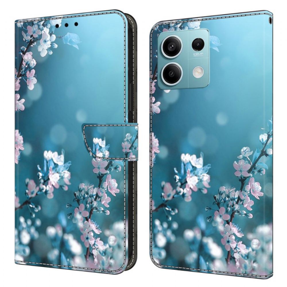 Kožený Kryt Xiaomi Redmi Note 13 5g Švestkové Květy