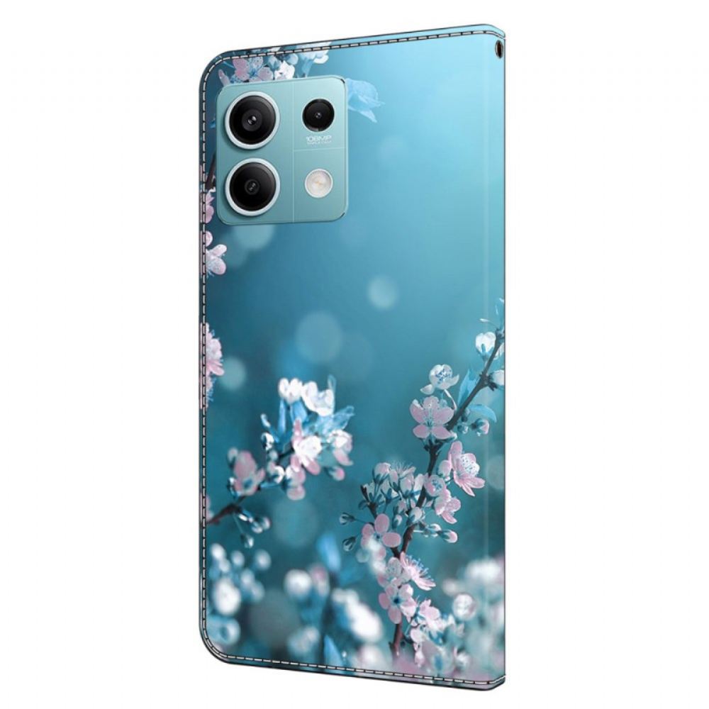 Kožený Kryt Xiaomi Redmi Note 13 5g Švestkové Květy