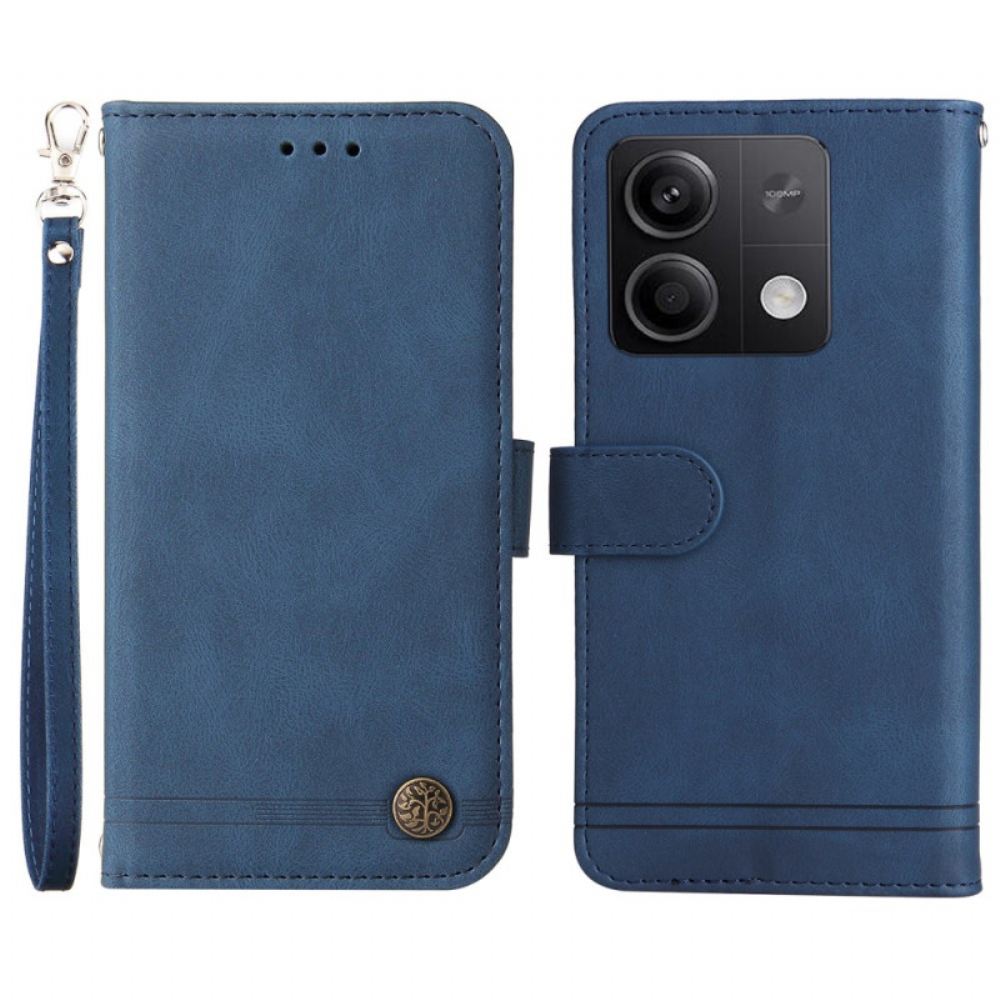 Peněženková Pouzdra Xiaomi Redmi Note 13 5g Kryty Na Mobil Ozdobný Nýt Popruhu