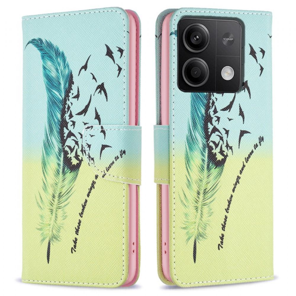 Peněženková Pouzdra Xiaomi Redmi Note 13 5g Kryty Na Mobil Peří A Ptáci