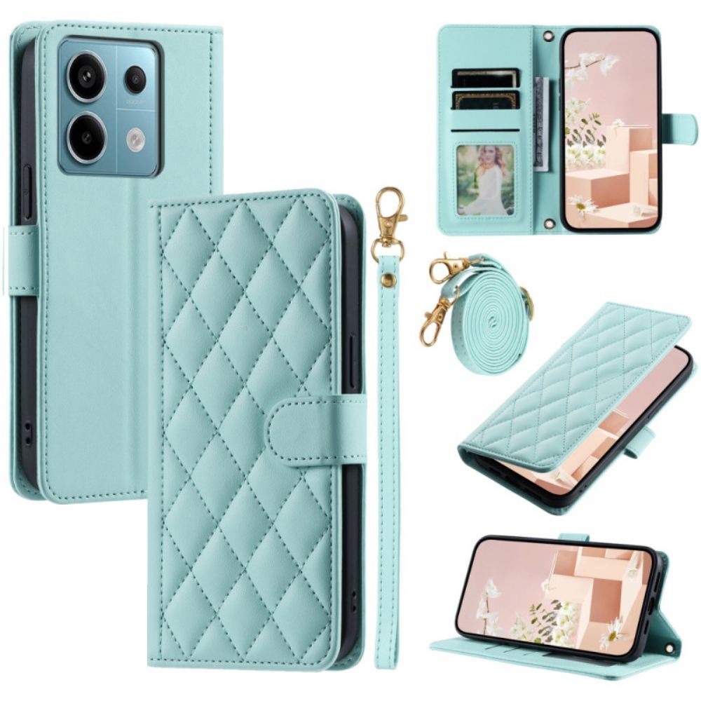 Peněženková Pouzdra Xiaomi Redmi Note 13 5g Kryty Na Mobil Polstrovaný Ramenní Popruh