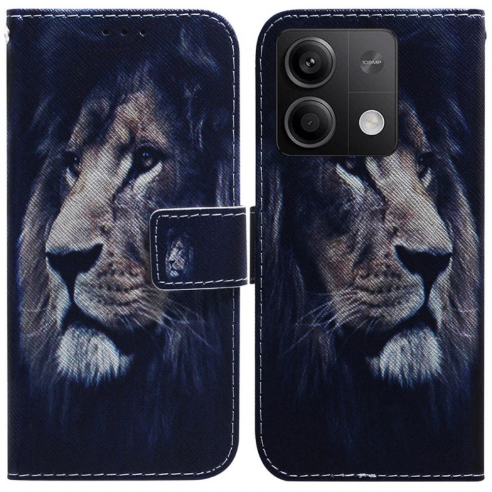 Peněženková Pouzdra Xiaomi Redmi Note 13 5g Kryty Na Mobil Snící Lev