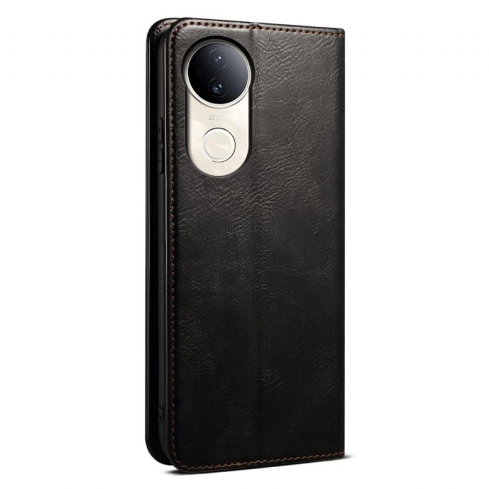 Kožené Pouzdro Vivo V50 5g Kryty Na Mobil Voskovaná Umělá Kůže