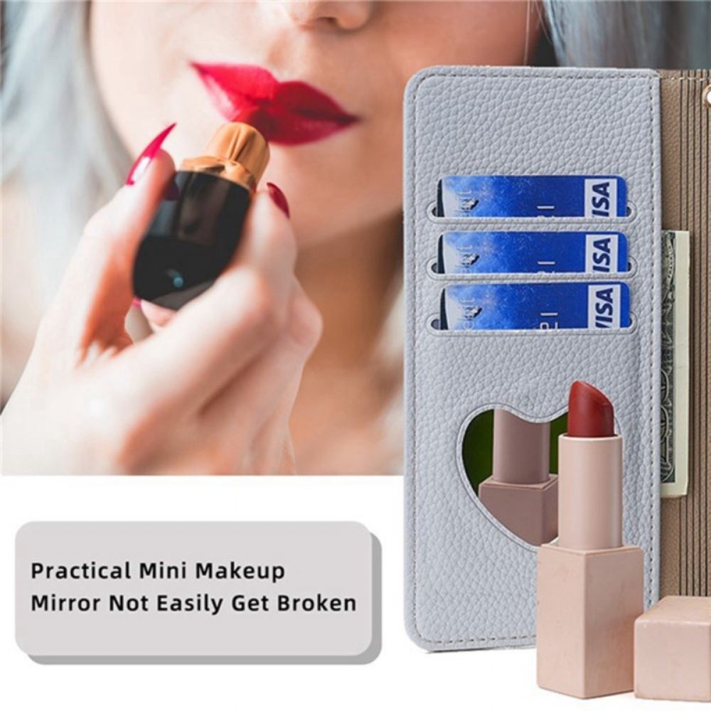 Kožený Kryt Na Vivo V50 5g Zrcadlová Peněženka A Řetízek