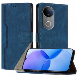 Kožený Kryt Vivo V50 5g Dvoubarevný Vzor
