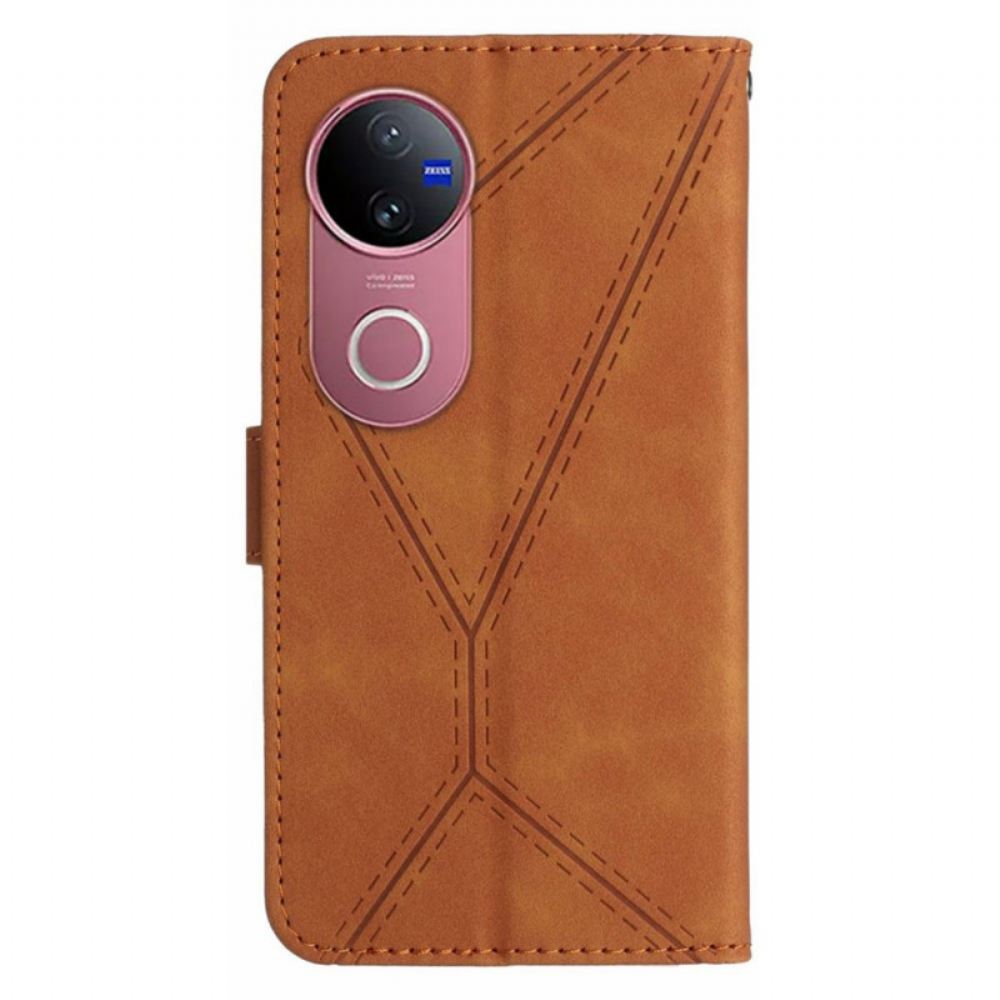 Kožený Kryt Vivo V50 5g Linky A Stahovací Šňůrky