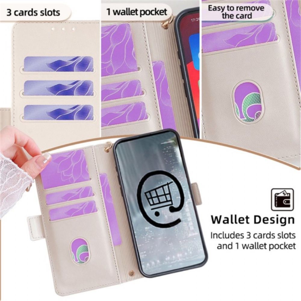 Kožený Kryt Vivo V50 5g Zlatá Spona A Ramenní Popruh